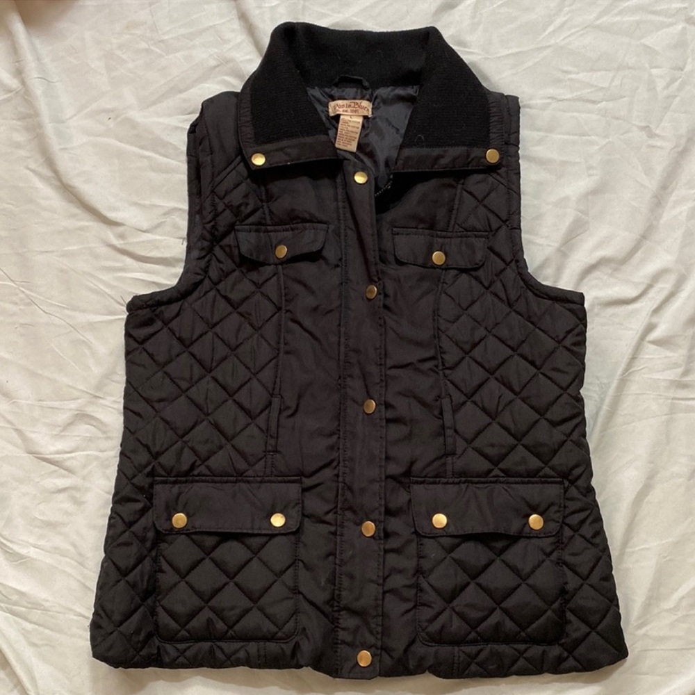 Paris Blues black quilted vest size L